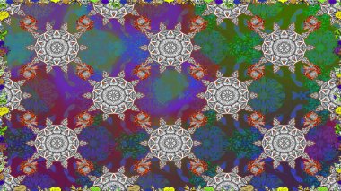 Kumaş desenli papatya çiçeği detayı. Gri renkli çiçekler.