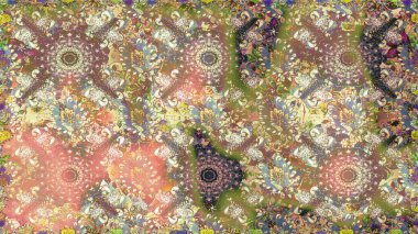 Çiçeksiz desenlerin resmi. Vadinin bej renkli çiçekleri.