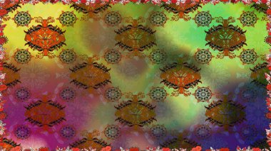 Düz Çiçek Elementleri Tasarımı. Renkli Bahar Temalı Kusursuz Arkaplan. Kahverengi renkli çiçekler. Çiçeksiz desenli arka plan, yaz çiçekleri..