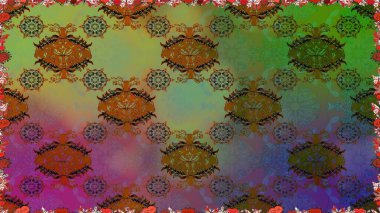 Küçük renkli çiçekler. Moda baskıları için zarif bir şablon. Yeşil çiçekli bahar çiçekleri. Motley illüstrasyonu. Küçük çiçekte şirin desenler.