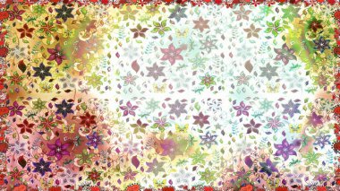 Güzel kumaş deseni. Raster illüstrasyonu. Çiçekler, dallar, bitkiler ve çiçekler. El çizimi.