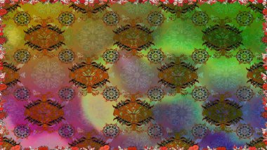 Modern stil dokusu. Çiçek desenli raster, kahverengi çizgi grafik deseni soyut raster arkaplan.