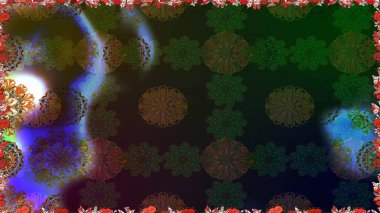 Davetiye ve kartpostal tasarımı için dekoratif çiçek unsurları. Şirin, zarif çiçekler Raster illüstrasyonu. Tekstil için figür. Poster ya da kapak için arka plan. Yapraklı kusursuz desen.