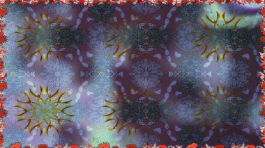 Yumuşak, mavi renkte yaz çiçekleri. Raster illüstrasyonu. Raster çiçek desenli ve çiçekli..