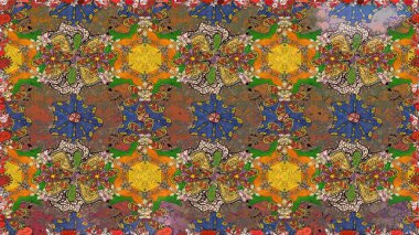 Tropik çiçekler. Tişörtsüz arka plan deseni. Kahverengi renkte çiçekler.