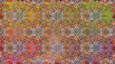 Güzel kumaş deseni. Renkli Yaz Temalı Kusursuz Arkaplan. Düz Çiçek Elementleri Tasarımı. Raster illüstrasyonunda trendsiz çiçek deseni.