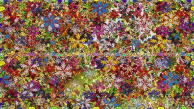 Raster düz çiçekleri pürüzsüz desen. Kahverengi renkli çiçekler. Tasarım hediye paketi, tebrik kartları, posterler ve afiş tasarımı.