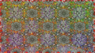 Kusursuz bir arka plan modeli. Suluboya, elle çizilmiş. Gri yapraklı yabani çiçekler. Raster illüstrasyonu.