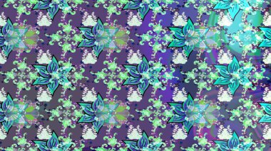 Çiçekli karalama şeklinde Raster çiçek deseni. Yumuşak, bahar çiçekli arka plan. Mor renkte çiçekler.