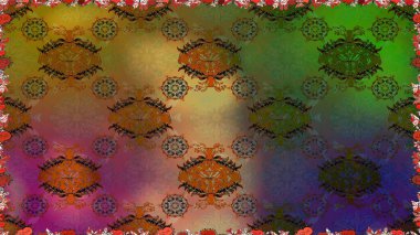 Eskiz tarzı kahverengi renklerde. Raster illüstrasyonu. El yapımı çiçek ve bitki koleksiyonu. Raster illüstrasyonu. Sevimli karalama çiçekleriyle kusursuz çiçek deseni..