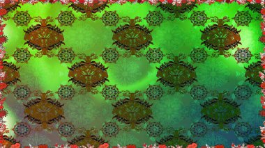 Sabıka fotoğraflarında, bebek kıyafetlerinde, duvar kâğıtlarında, paket kutularında falan kullanılabilir. Zarif, parlak ve kusursuz yeşil çiçek deseni tasarımı.