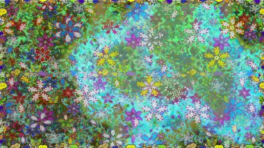 Yeşil renkli çiçekler. Renkli Bahar Temalı Kusursuz Arkaplan. Düz Çiçek Elementleri Tasarımı. Çiçeksiz desenli arka plan, yaz çiçekleri..