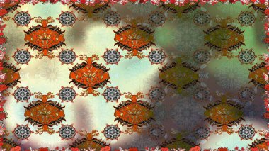 Sevimli çiçek raster deseni. Düz Çiçek Elementleri Tasarımı. Kahverengi renkli çiçekler. Kusursuz Renksiz Bahar Teması Kusursuz Arkaplan.