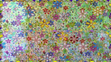 Küçük renkli çiçekler. Çiçekli bahar çiçekleri. Moda baskıları için zarif bir şablon. Küçük çiçekte güzel bir desen. Motley illüstrasyonu.