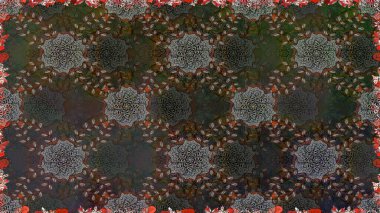 Rasterleştirme Trendy kumaş deseni. Şirin çiçekler. Kesintisiz çizgi deseni.