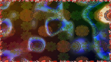 Raster Modaya uygun kumaş deseni. Kahverengi renkli şirin çiçek deseni. Düz Çiçek Elementleri Tasarımı. Renkli Bahar Teması Kusursuz Arkaplan.