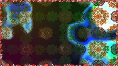 Şirin, zarif çiçekler Raster illüstrasyonu. Yapraklı kusursuz desen. Tekstil için figür. Poster ya da kapak için arka plan. Davetiye ve kartpostal tasarımı için dekoratif çiçek unsurları.