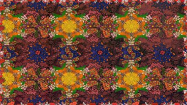 Kahverengi renkli çiçekler. Raster illüstrasyonunda kusursuz çiçek deseni.