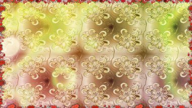 Yumuşak, bahar çiçekli arka plan. Çiçekli karalama şeklinde Raster çiçek deseni. Bej renkte çiçekler.