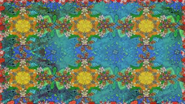 Mavi renklerde. Raster illüstrasyonu. Anti-stres için Raster soyut şablon sayfası.