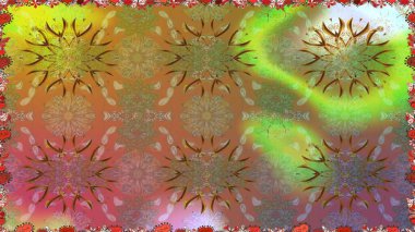 Duvar kağıdı, web sitesi arka planı, ambalaj kağıdı, davetiye, broşür, afiş veya web sitesi için kusursuz çiçek deseni kullanılabilir. Parlak elementlerin. El çizimi Raster illüstrasyonu.