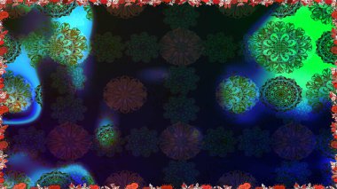 Raster illüstrasyonunda kusursuz çiçek deseni. Düz Çiçek Elementleri Tasarımı. Renkli Bahar Temalı Kusursuz Arkaplan. Gri renkli çiçekler.