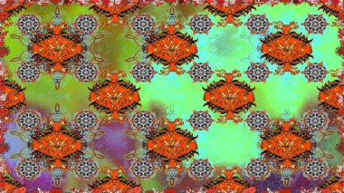 Çiçeksiz desenli nakış işlemeli gelincikler ve vadideki zambaklar. Tekstil tasarımı için yeşil renkli geleneksel halk çiçekleri buketi.