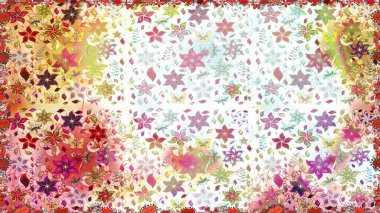 Retro tekstil tasarım koleksiyonu. 1950-1960 motifleri. El çizimi çiçek unsurları olan soyut, dikişsiz raster deseni. Çiçekli ipek eşarp. Nötr üzerine nötr.