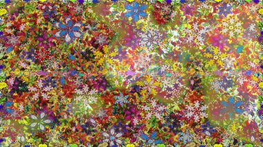 Çiçek süsü ile kusursuz desen. Raster illüstrasyonu. Kahverengi renkte çiçekler.