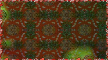 Sarma, tekstil ve duvar kâğıdı için kusursuz çiçek arkaplanı. Raster 'ın taze dokusu. Klasik çiçek desenli. Yumuşak pamuk tasarımı. Yumuşak kiremit.