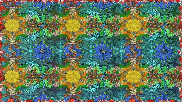 Raster illüstrasyonu. Yumuşak, mavi renkte yaz çiçekleri. Raster çiçek desenli ve çiçekli..