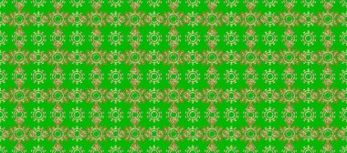 Antika altın tekrarlanabilir duvar kağıdı. Damask pürüzsüz yineleme kalıbı. Yeşil ve kahverengi renklerde altın element. Barok tarzında altın çiçekli süs..