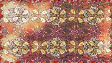 Eski model. Raster illüstrasyonu. Dekorasyon ve tasarım için güzel bir desen. Çiçeğin suluboya çizimlerinin mükemmel deseni. Moda baskısı. Suluboya kusursuz desen.