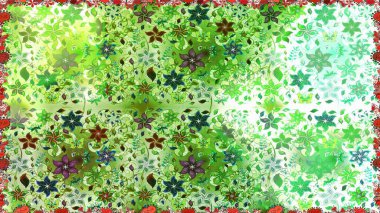 Renkli Bahar Temalı Kusursuz Arkaplan. Kusursuz çiçek deseni. Güzel kumaş deseni. Raster illüstrasyonu. Düz Çiçek Elementleri Tasarımı. Asya tekstil tarzında.