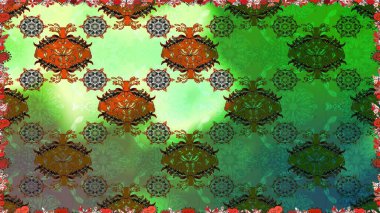 Yeşil renkli çiçekler. Kusursuz çiçek deseni duvar kâğıdı olarak kullanılabilir. Raster illüstrasyonu.