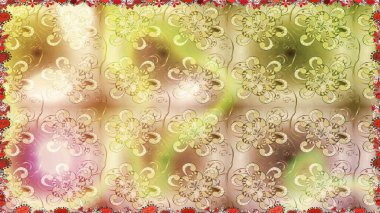 Düz Çiçek Elementleri Tasarımı. Bej renkli çiçekler. Renkli Bahar Temalı Kusursuz Arkaplan. Sevimli çiçek raster deseni.