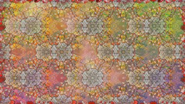 Çiçekli karalama şeklinde Raster çiçek deseni. Bej renkli çiçekler. Nazik, narin çiçek arkaplanı.