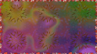 Küçük çiçekteki sevimli çiçek deseni. Kahverengi renkte yaz çiçekleri. Raster illüstrasyonu. Raster deseni.