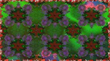 Hint çiçek liyada madalyon deseni. Etnik Mandala süsü. Tekstil, tebrik kartı, boyama kitabı, telefon kılıfı baskı için kullanılabilir. Raster Kına dövme tarzı.