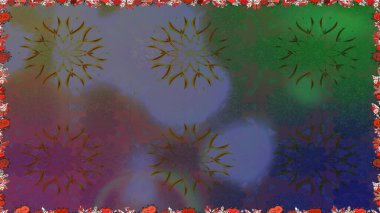 Düz Çiçek Elementleri Tasarımı. Renkli Yaz Temalı Kusursuz Arkaplan. Raster Illustrasyon 'da moda olmayan çiçek deseni. Güzel kumaş deseni.