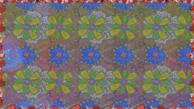 Kusursuz. Küçük renkli çiçekler. Moda baskıları için zarif bir şablon. Küçük çiçekte güzel bir desen. Çiçekli yaz çiçekleri. Motley illüstrasyonu.