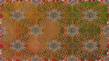 Kahverengi renkte kahverengi papatya deseni. Kahverengi renklerde. Raster illüstrasyonu.