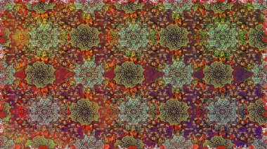 Kahverengi renkte yaz çiçekleri. Çiçekli karalama şeklinde Raster çiçek deseni. Raster illüstrasyonu.