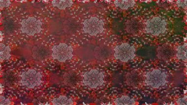 Renkli unsurlarla hareketli arka plan görüntüleri. Çiçekler. Eski model. Bayrak tarzı. Video kaydı. Şablon. Döngü. Kusursuz..