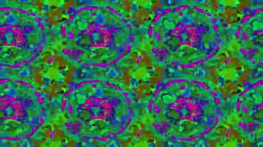 Renkli unsurlarla hareketli arka plan görüntüleri. Çiçekler. Eski model. Bayrak tarzı. Video kaydı. Şablon. Döngü. Kusursuz..