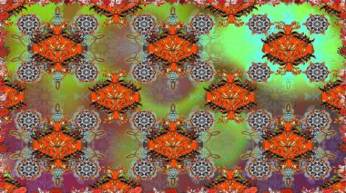 Nazik, sevimli çiçek arkaplanı. Çiçekli karalama şeklinde Raster çiçek deseni. Kahverengi renkte çiçekler.