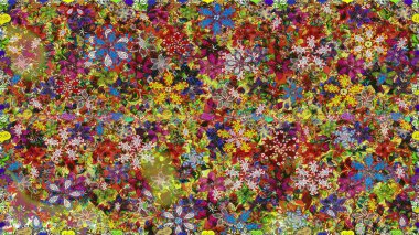 Hediye ambalaj kağıdı, tebrik kartları, posterler ve pankart tasarımı. Raster düz çiçekleri pürüzsüz desen. Kahverengi renkte çiçekler.