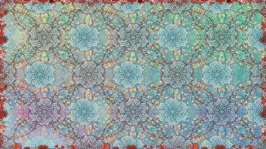 Raster illüstrasyonunda kusursuz çiçek deseni. Suluboya tarzında nötr renkler üzerine çiçekler.