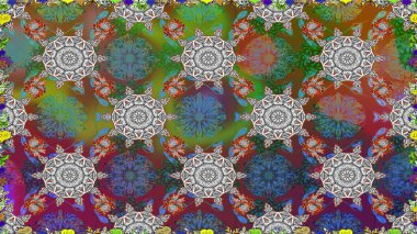 Raster illüstrasyonu. Şirin çiçek elementleri. Kusursuz. Gri renkli çiçekler.