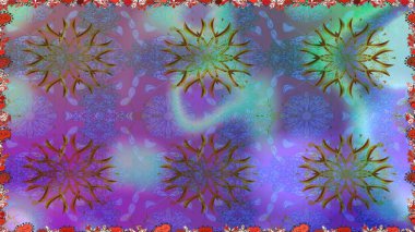 Fantezi kumaş deseni. Raster çizimde sorunsuz çiçek desenli. Düz çiçek öğeleri tasarım. Bahar Tema Dikişsiz desen arka plan rengi.